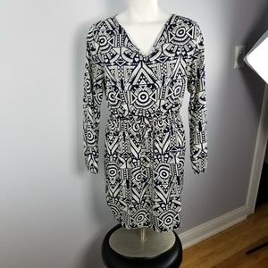 peppermint  dress shirt   black and white     new